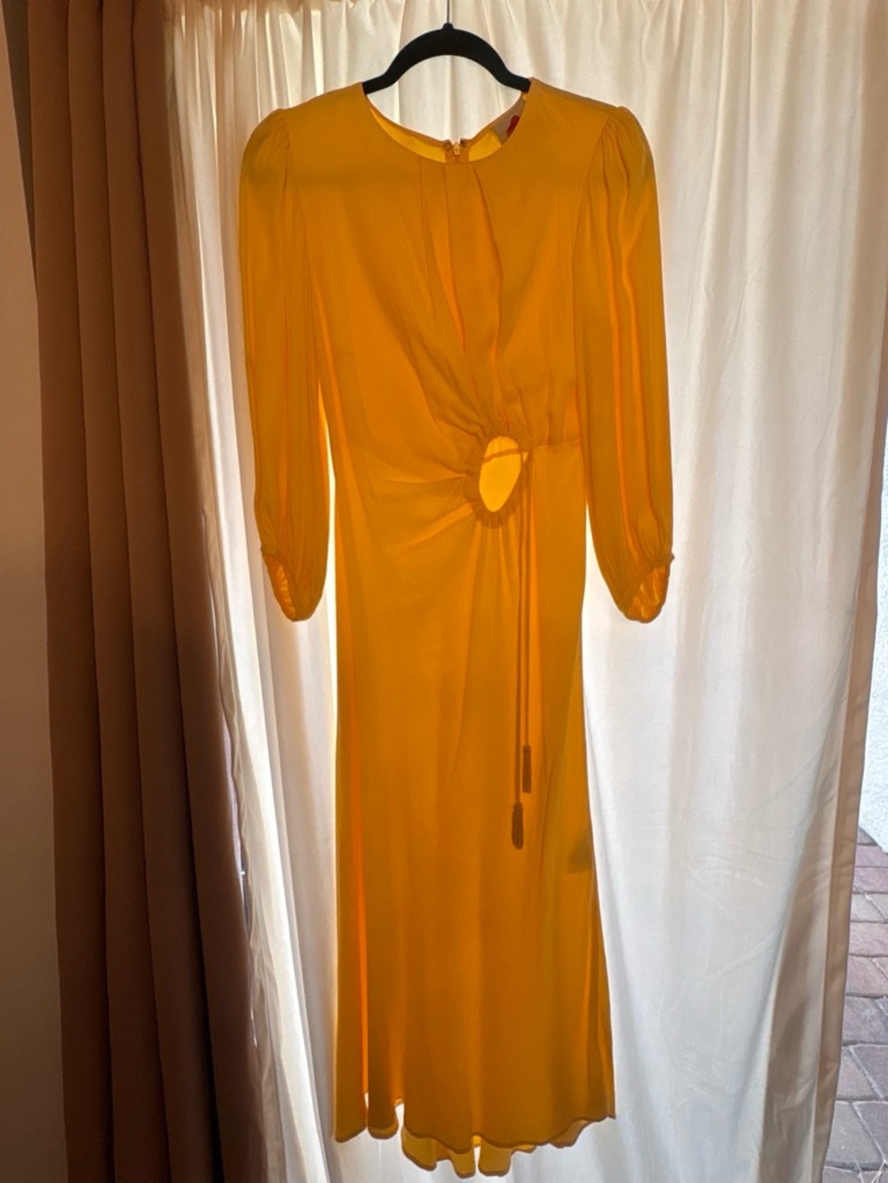 FARM Rio Golden Yellow Twist-Front Maxi Dress